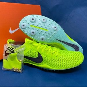 Nike Zoom Mamba 5 Volt Green Track Field Spikes Shoe (DR9945-700) Men Size 12 13